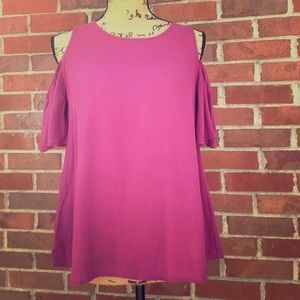 Loft Purple Cold Shoulder Top Size Small